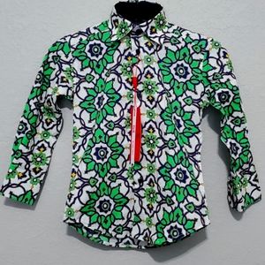 Elie Balleh Boys Button Down Green and Navy